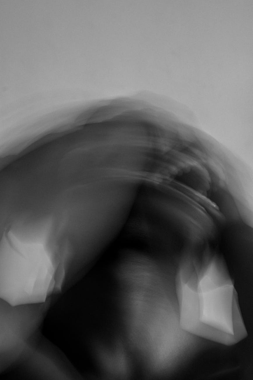 blurred screaming man